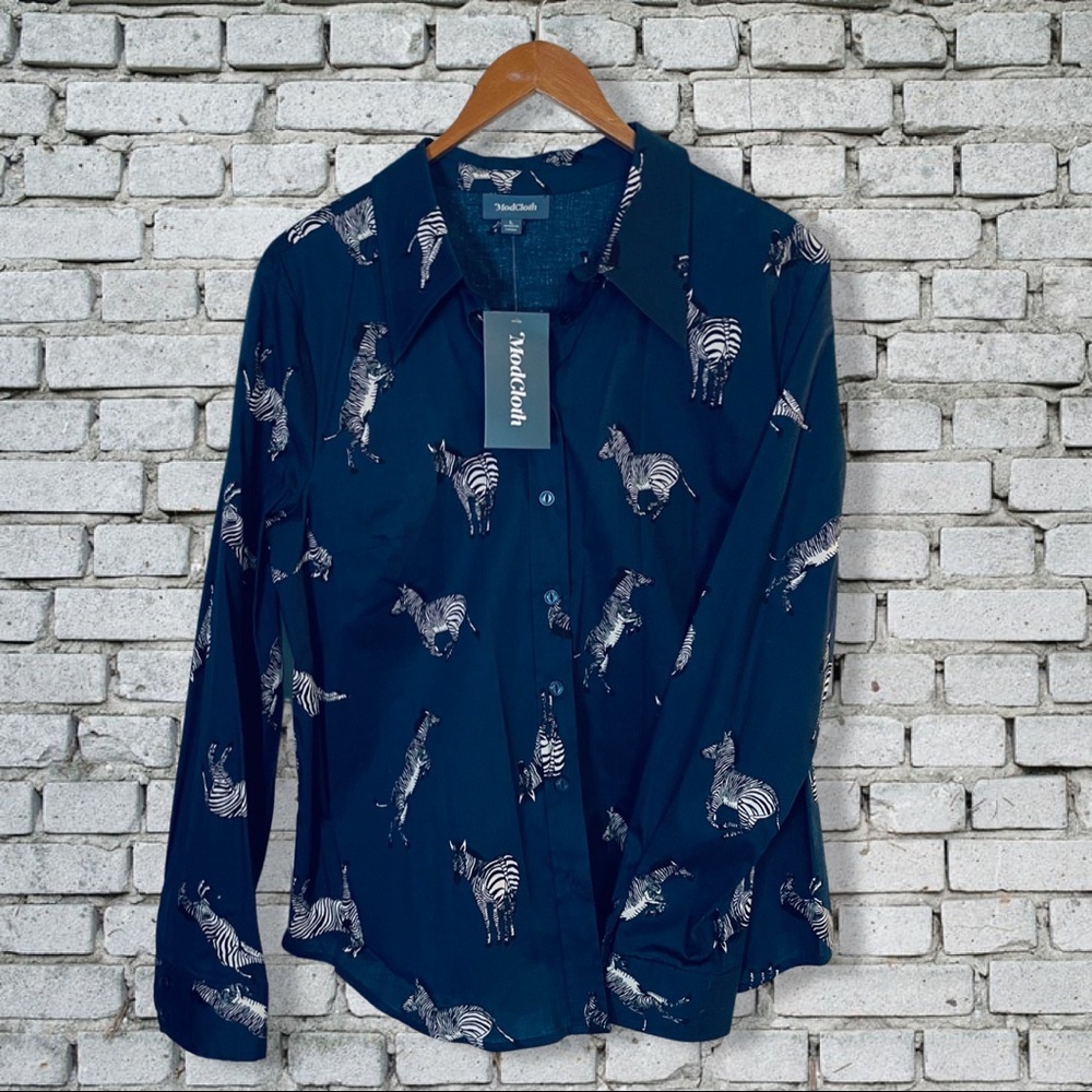 Zebra Print Button-down